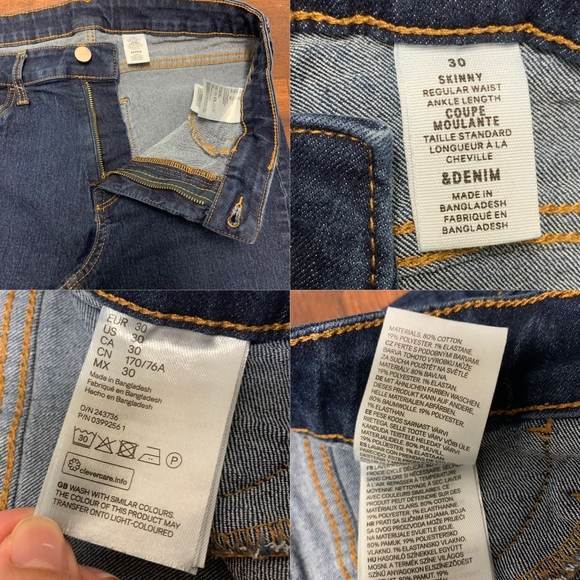 Skinny Ankle Girls High Waist Denim Jean Pants Blue Size 30, Inseam 27 - Picture 5 of 8